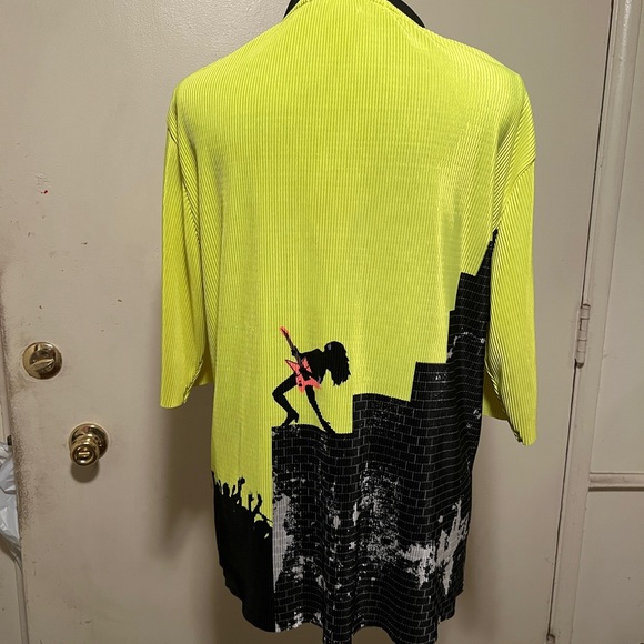 Jamie Sadock Golf Bike Shirt Rock and Roll Neon Yellow XL - Picture 2 of 3